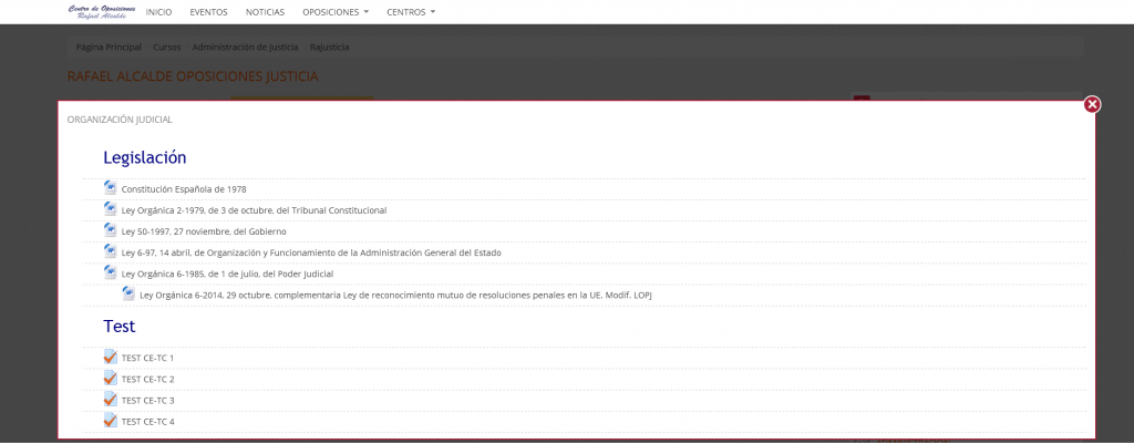 test aula virtual Rafael Alcalde Oposiciones