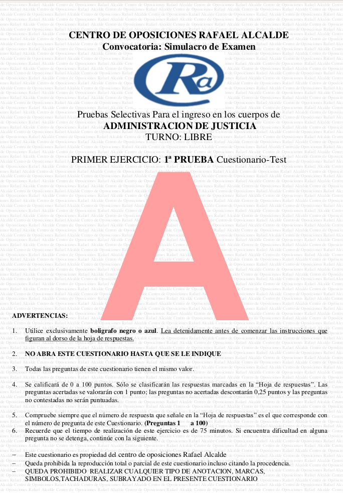 Examen Justicia Plantilla A